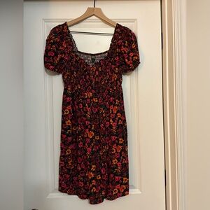 Wild Fable Floral Black Dress On/Off Shoulder